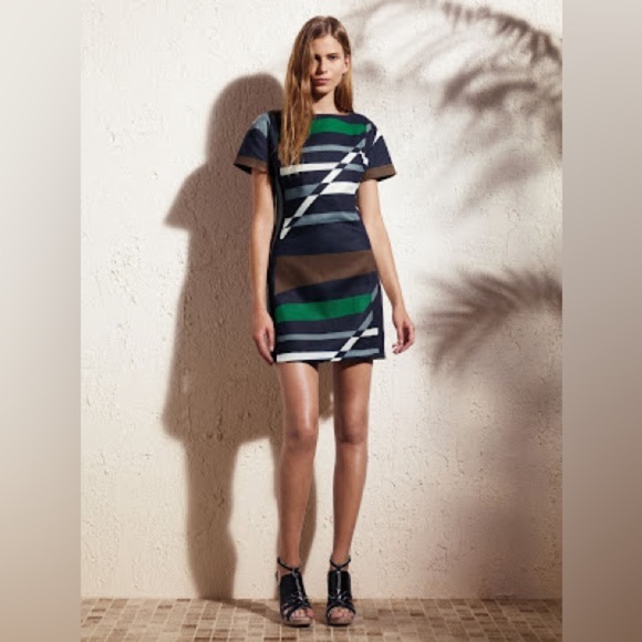 Derek Lam(1967-)American Fashion Designer, Rare Abstract Dress Size 14 - Picture 2 of 11